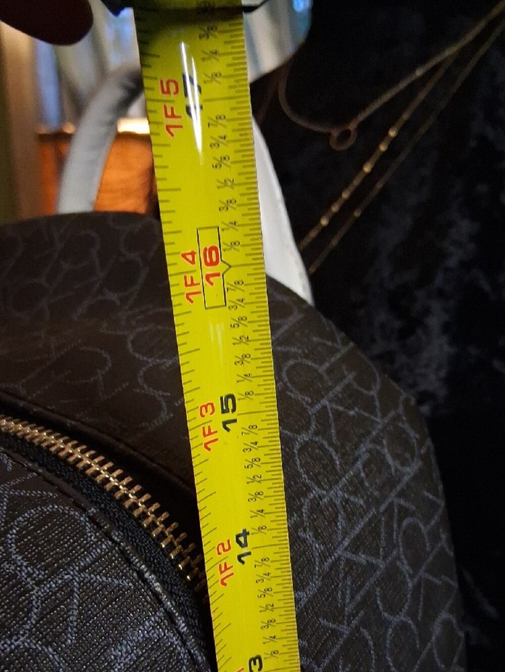 Calvin Klein Monogram Black Backpack with White Leather Accent Pocket. Nwot - Picture 7 of 13